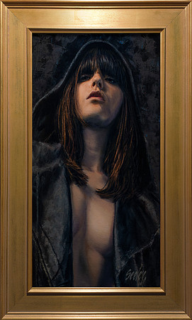 Bandit - 24" x 12"  oil on canvas on board - 29.5" x 19.5" framed in Larsen Juhl Plein Air Gold Leaf - available via Contact link in menu $3400