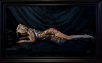 Hear Me Roar - 33” x 58” Image Area - 41” x 66” framed - oil on canvas on panel - framed in Larsen Juhl Black Enamel Hardwood