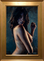 Desire - 23.5” x 15.5” Image Area - 28.5” x 20.75” framed - oil on canvas on board - framed in Larsen Juhl Plein Air Gold Leaf - available via Contact link in menu $3,600