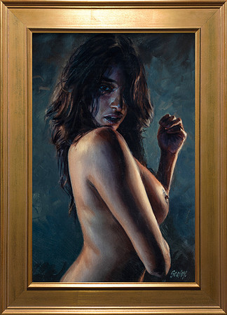 Desire - 23.5” x 15.5” Image Area - 28.5” x 20.75” framed - oil on canvas on board - framed in Larsen Juhl Plein Air Gold Leaf - available via Contact link in menu $3,600