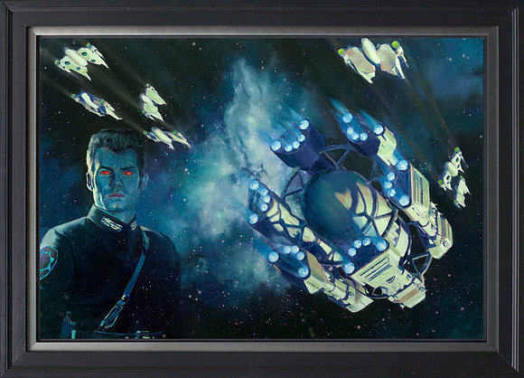 Star Wars: Outbound Flight (Grand Admiral Thrawn)- Del Rey/Lucasfilm - oil on paper on panel 28" x 19"...Black Wood and Pewter frame. $4000 SOLD