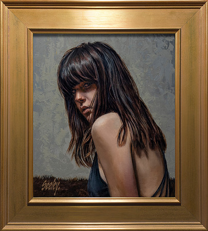 Masquerade ...    15.5" x 13.5"  oil on canvas on board - 21.5" x 19.5" framed in Larsen Juhl Plein Air Gold Leaf