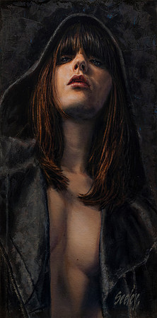 Bandit - 24" x 12"  oil on canvas on board - 29.5" x 19.5" framed in Larsen Juhl Plein Air Gold Leaf