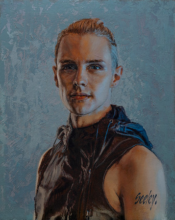 Grace ...    14" x 11"  oil on canvas on board - 19.5" x 16.5" framed in Larsen Juhl Plein Air Gold Leaf