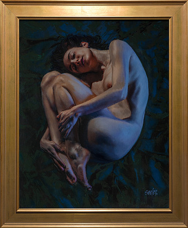 Chrysalis - 30” x 24” Image Area - 35” x 29” framed - oil on canvas on board - framed in Larsen Juhl Plein Air Gold Leaf - Infected by Art - $6,300
