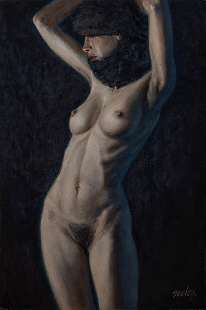 Brook wRapt - oil on panel - 30" x 20" image area in 36" x 26" Larsen Juhl Plein Air Gold Leaf frame