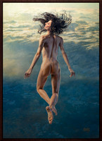 Transcendent Faith - 50" x 36" image area, 52" x 38" framed - Oil on canvas on panel - in Mahogany Narrow Profile Float Frame - available via Contact link in menu -  $11,500