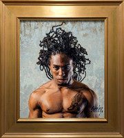 Medusa - 15.5" x 13.5"  oil on canvas on board - 21.5" x 19.5" framed in Larsen Juhl Plein Air Gold Leaf - available via Contact link in menu - $5,200