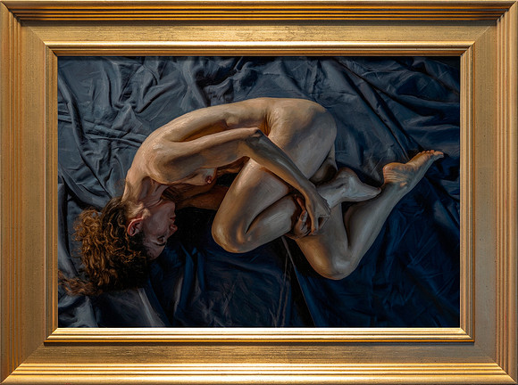 Kiera Tucked - oil on panel - 11" x 16" image area in 14.5" x 17.5" Larsen Juhl Plein Air Gold Leaf frame - available via Contact link in menu - $3000