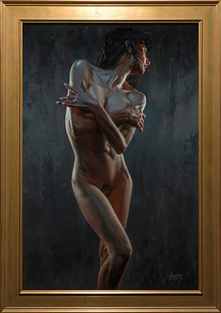 Cross My Heart L.H.O.Q.Q. - Oil on Canvas on Panel, 36"x24" image, 42"x30" framed