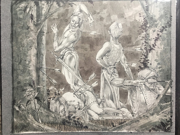 Old Prejudice - Middle Earth - Iron Crown Entertainment - Mixed Media on Layered Paper - 12" x 10" - $500