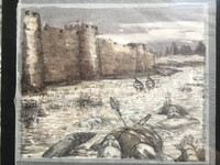 None Left Living - Middle Earth - Iron Crown Entertainment - Mixed Media on Layered Paper - 12" x 10" - $500