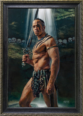 Odysseus - Insight Editions - Oil on Canvas on Panel - 20 1/4" x 29 3/4" Image Area within Gold Trimmed Wood Frame.  $3,500