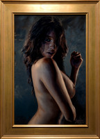 Desire - 23.5” x 15.5” Image Area - 28.5” x 20.75” framed - oil on canvas on board - framed in Larsen Juhl Plein Air Gold Leaf - available via Contact link in menu $4,600