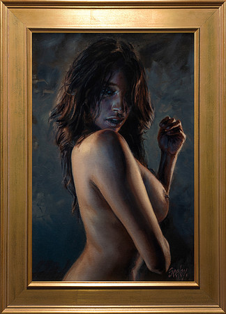 Desire - 23.5” x 15.5” Image Area - 28.5” x 20.75” framed - oil on canvas on board - framed in Larsen Juhl Plein Air Gold Leaf