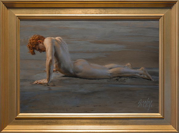 Narcissus - 11" x 16" image area - 14 3/4" x 19 3/4"  framed in Larsen Juhl Plein Air Gold Leaf - available via Contact link in menu - $3,100