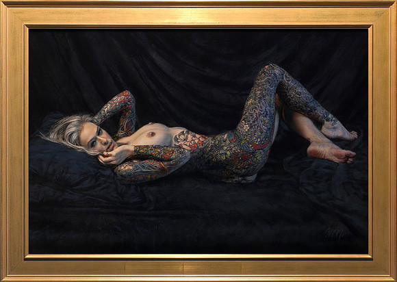 Painted Lady - 24” x 36” Image Area - 29” x 41” framed - oil on canvas on board - framed in Larsen Juhl Plein Air Gold Leaf - available via Contact link in menu - $8,600