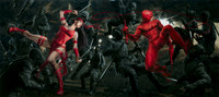 Magic The Gathering: Marvel Super Heroes - Daredevil, Fearless Fighter & Elektra, Femme Fatale - 27" x 61" - Oil On Canvas On Panel - Unframed - Inquire $$$