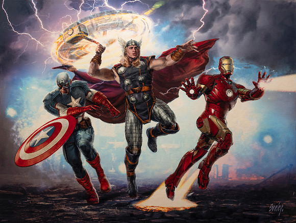 Magic The Gathering: Marvel Super Heroes - Methods of the Mighty - 33" x 44"- Oil On Canvas On Panel - Unframed - Inquire $$$