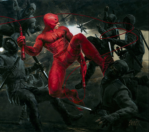 Magic The Gathering: Marvel Super Heroes - Daredevil, Fearless Fighter - 27" x 30" - Oil On Canvas On Panel - Unframed - Inquire $$$