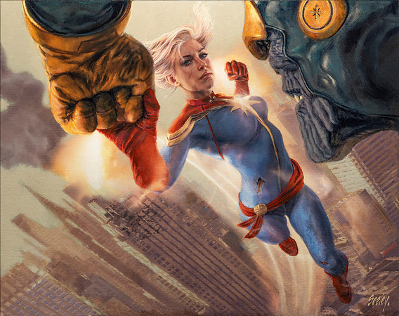 Magic The Gathering: Marvel Super Heroes - Heroic Return - 18.1" x 22.9" - Oil On Canvas On Panel - Unframed - Inquire $$$