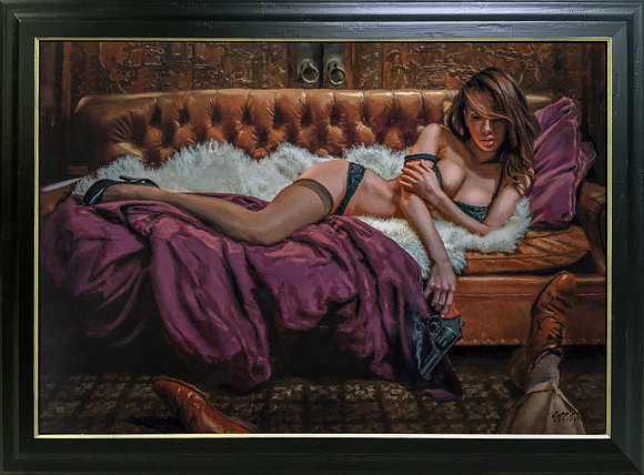 Hard Boiled - Boiled Over - Insight Editions - Oil on Canvas Print on Panel - 38" x 26 1/4" Image Area in Black and Gold Wood Frame.  $4,000
