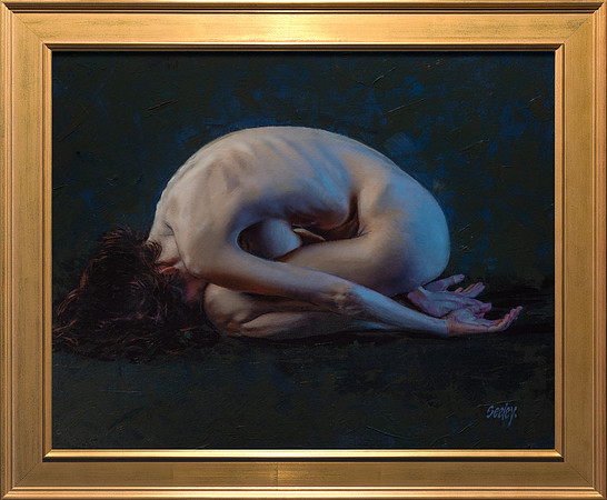 Q - 24” x 30” Image Area - 29” x 35” framed - oil on canvas on board - framed in Larsen Juhl Plein Air Gold Leaf - $5,000