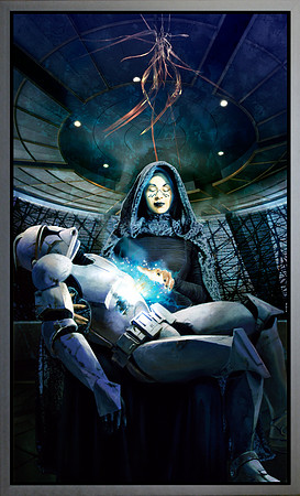 Star Wars: Healer - Del Rey/Lucasfilm - Spectrum - oil on print on panel 23" x 40"...Nielsen Style 97 pewter frame. $10,500 - SOLD