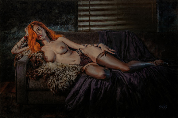 Cry For Dawn - Inked - Commission Canvas on Panel - 36" x 24" image unframed.  $4,500 - SOLD