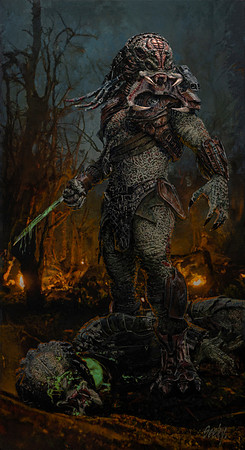Berserker Predator - Eric Lewis - Commission - Oil on Canvas on Panel - 44" x 24" - $5200 - SOLD