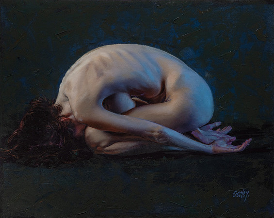 Q - 24” x 30” Image Area - 29” x 35” framed - oil on canvas on board - framed in Larsen Juhl Plein Air Gold Leaf