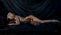 Sarah #2 - Hear Me Roar - 33” x 58” Image Area - 41” x 66” framed - oil on canvas on panel - framed in Larsen Juhl Black Enamel Hardwood