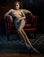 The Venus of Los Angeles - 34" x 26.5" image area - 33"x40" framed - oil on canvas on panel - framed in Larsen Juhl Plein Air Gold Leaf