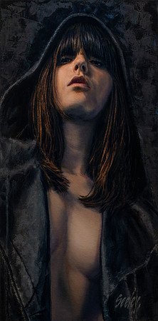 Bandit - 24" x 12"  oil on canvas on board - 29.5" x 19.5" framed in Larsen Juhl Plein Air Gold Leaf