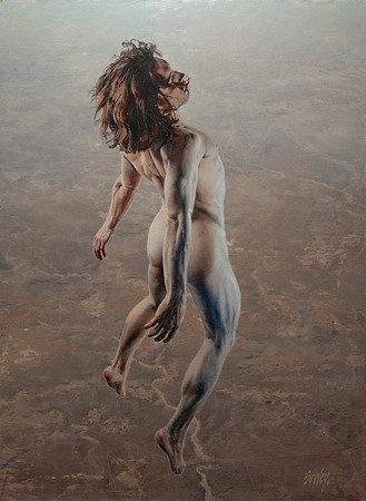 Rising - Oil on Canvas on Board - 43.5” x 32” image area - 45" x 33.5" framed in black lacquered hardwood - Beautiful Bizarre Magazine Art Prize Finalist - Available via Abend Gallery - $10,800