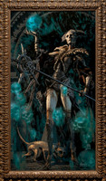 Court of the Dead - Xiall - Sideshow Collectibles - Oil on Canvas on Board, 23.5” x 43.75” image area, 28.5” x 48.75” framed in Larson Juhl - $5400 - SOLD