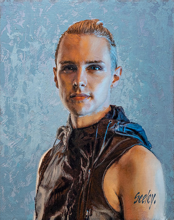 Grace ...    14" x 11"  oil on canvas on board - 20" x 16" framed in Larsen Juhl Plein Air Gold Leaf