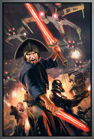 The Lord Shadowspawn - Del Rey/Lucasfilm - oil on print on panel 30" x 45"...Nielsen Style 97 pewter frame.  $7,500