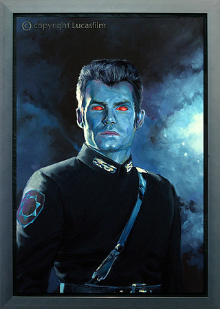 Thrawn Portrait - oil on print on panel 13" x 19"...Nielsen Style 97 pewter frame. $2200