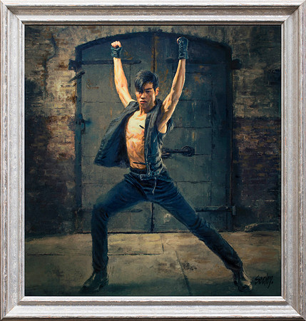 Afterlife:  Fist of the Dragon - Insight Editions - Oil onCanvas on Panel - 23 1/2" x 24 1/2" image area - framed in silver distressed Larson Juhl hardwood -  $3,300