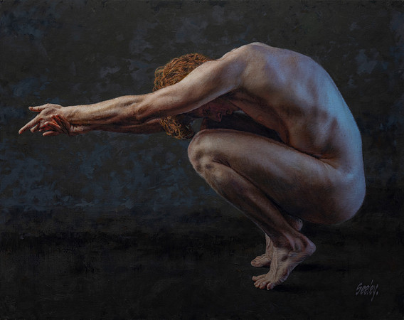 Offering - 27" x 34" image - 33"x 40" framed - oil on canvas on panel - framed in Larsen Juhl Plein Air Gold Leaf frame