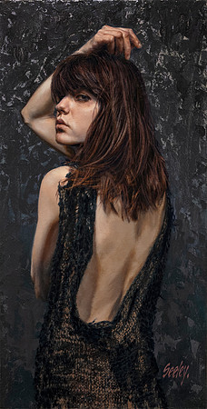 Second Offense - 12" x 24"  oil on canvas on board - 18" x 30" framed in Larsen Juhl Plein Air Gold Leaf - available via Contact link in menu - $8,600