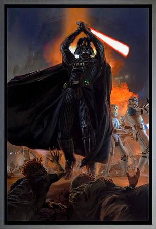 Star Wars: Darth Vader And The 501st - Del Rey Books - oil on print on panel 33" x 45"...Nielsen Style 97 pewter finish frame....$11,000 - SOLD