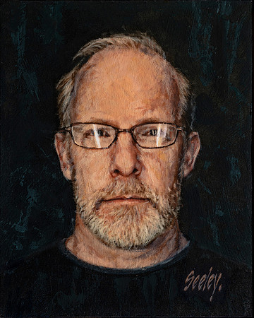 Self an Eye - 10" x 8" image area - 11.5" x 9.5" Framed - oil on canvas on board