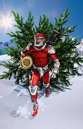 Power Santa Holiday Card - Baen Books