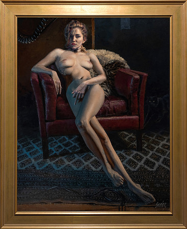 The Venus of Los Angeles - 34" x 26.5" image area - 33"x40" framed - oil on canvas on panel - framed in Larsen Juhl Plein Air Gold Leaf