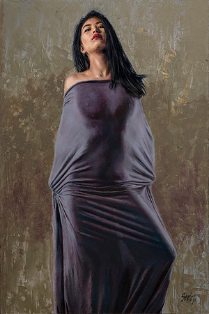 Shrouded - 36” x 24” Image Area - 41” x 29” framed - oil on canvas on board - framed in Larsen Juhl Gothic - available at Abend Gallery - $5,975